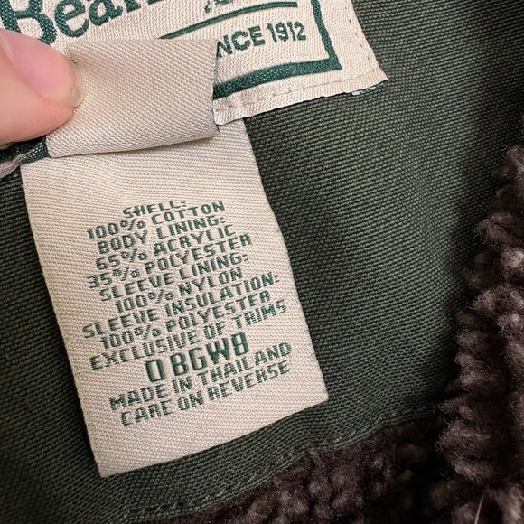 LL Bean Men's Chore Jacket VTG Sherpa Fleece Lined Barn Coat Canvas XL EUC - Picture 4 of 12